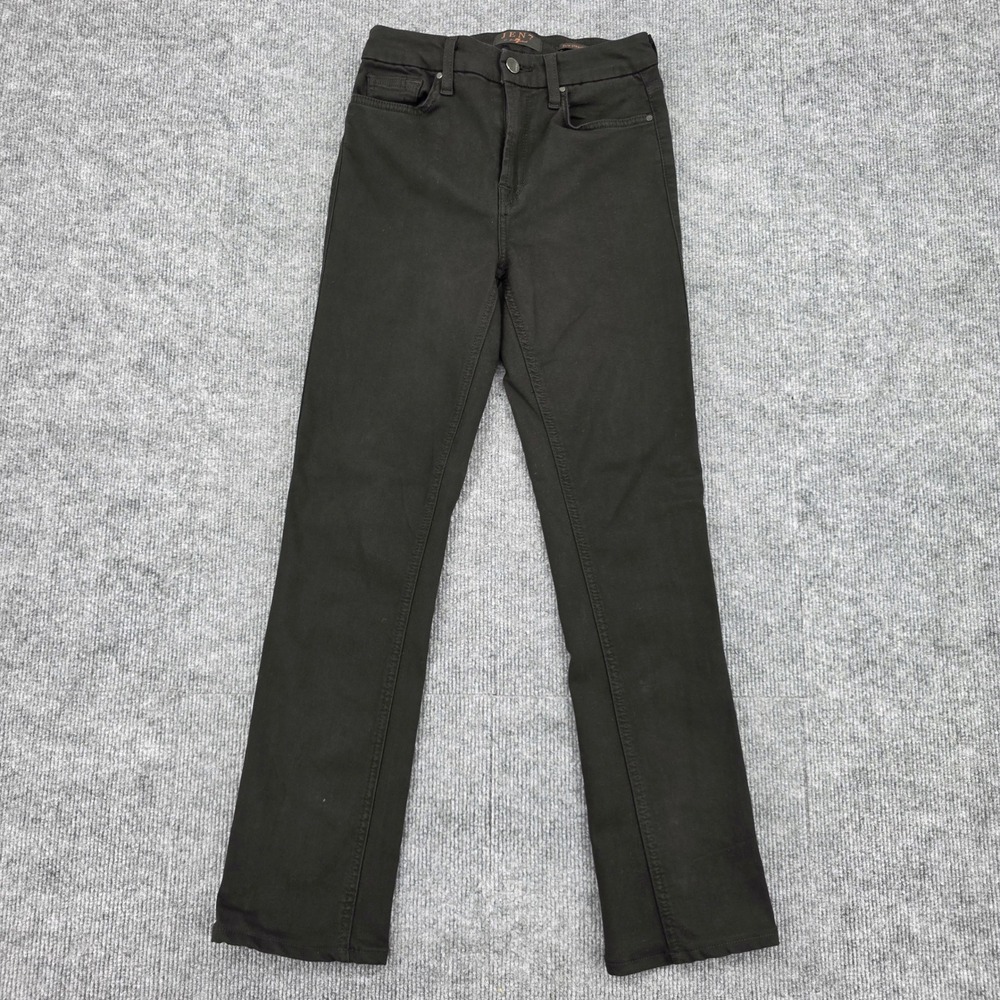 Jen7 by 7 For All Mankind Womens Slim Straight Black Jeans Size 2 Stretch Denim